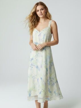 VINTAGE KMART Floral Satin Nightgown Dress Size 1X